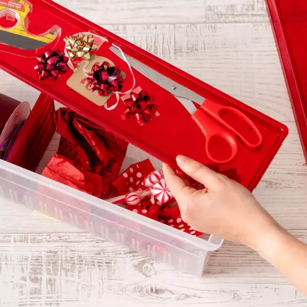 IRIS 3pk Ribbon Storage Box Red