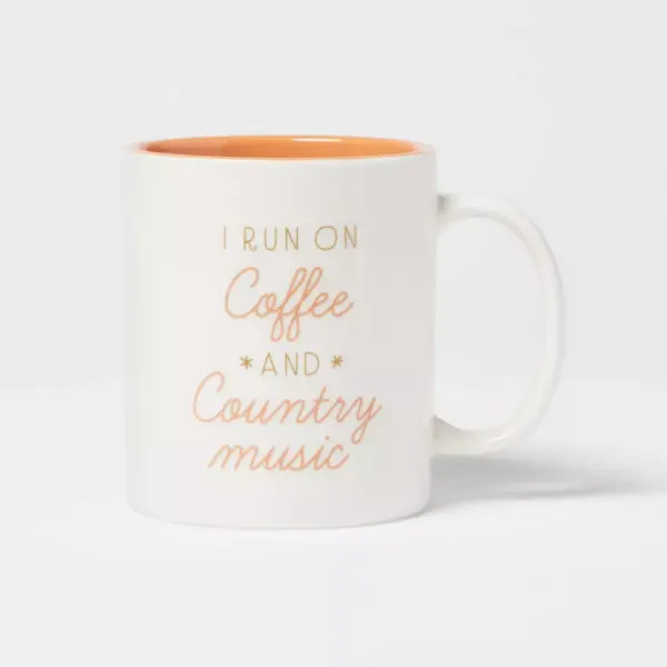 15oz Stoneware I Run On Coffee and Country Music Mug - Room Essentials™