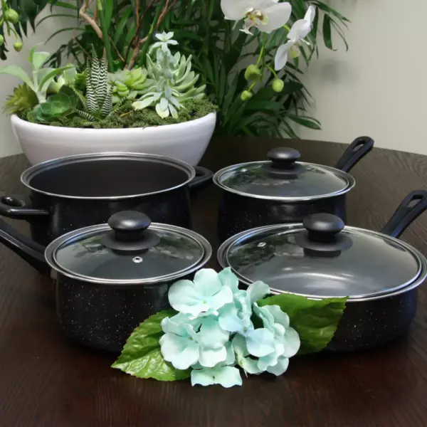 Gibson Home Casselman 7 piece Cookware Set in Black with Bakelite Handle