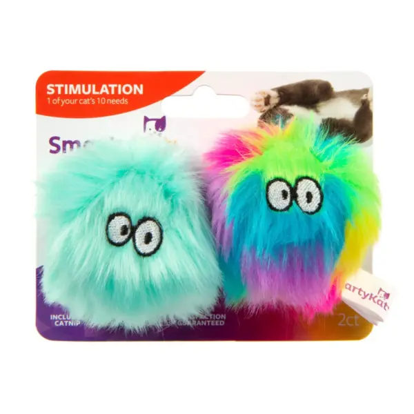 SmartyKat Fuzzy Friends Catnip Cat Toy - 2pk