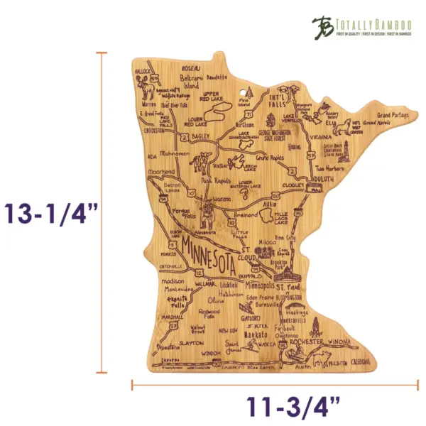 Totally Bamboo Destination Minnesota Cutting Board 13.25" x 11.75"