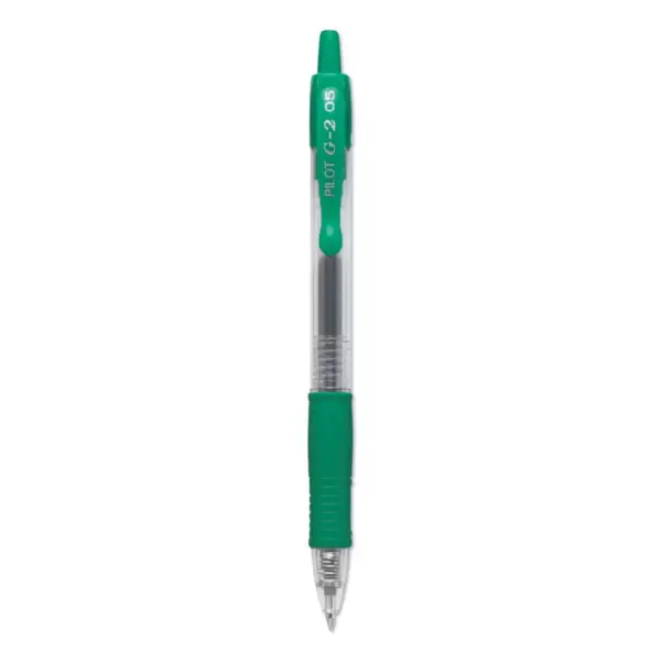 Pilot G-2 Gel Ink Pen, 0.5mm Extra Fine - Green Ink (12 Per Pack)