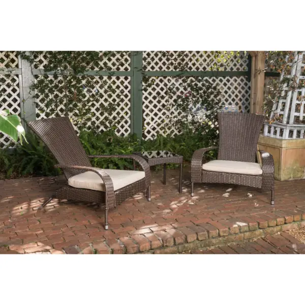 Coconino 3pc Wicker Patio Chat Set - Balkene Home