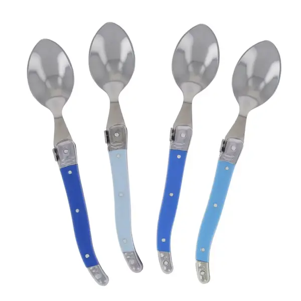 French Home Laguiole 4pk Stainless Steel 4pk Coffee Spoons Blue