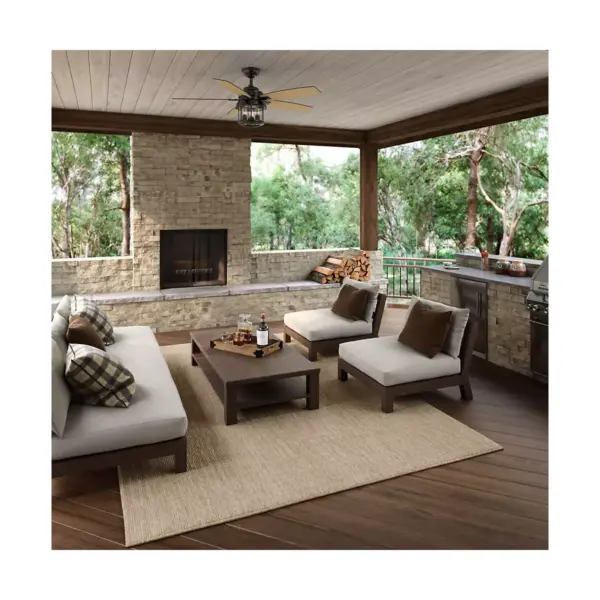 Hunter Fan Company Coral Bay 52" Outdoor Indoor Living Room Home Ceiling Fan with LED Light & Remote, Noble Bronze