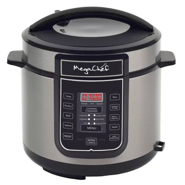 MegaChef 6qt Digital Pressure Cooker - Silver