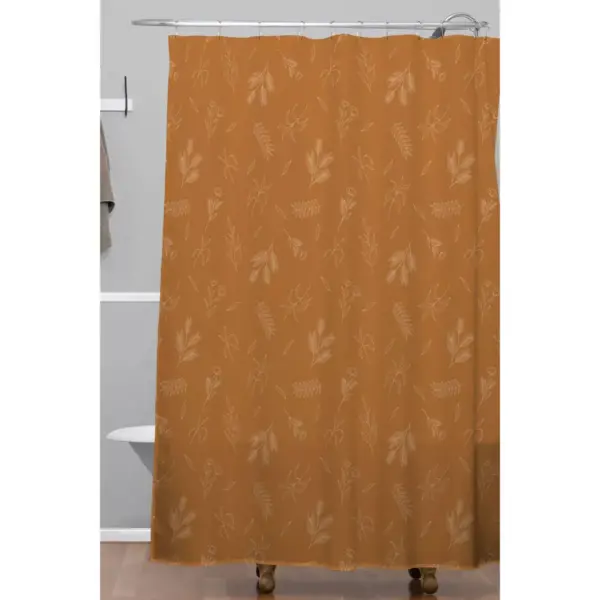 Cuss Yeah Designs Floral Pattern Shower Curtain Orange - Deny Designs