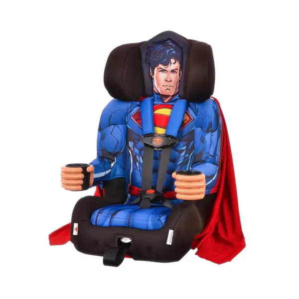 Kids Embrace DC Comics Superman Combination Harness Booster Car Seat with Cape