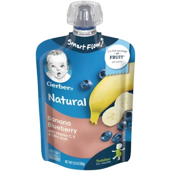 Gerber Toddler Banana Blueberry Baby Food Pouch - 3.5oz