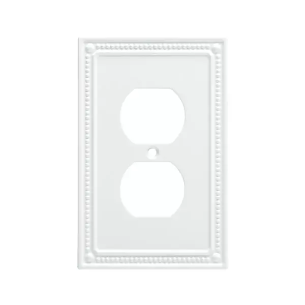 Franklin Brass Classic Beaded Single Duplex Wall Plate White