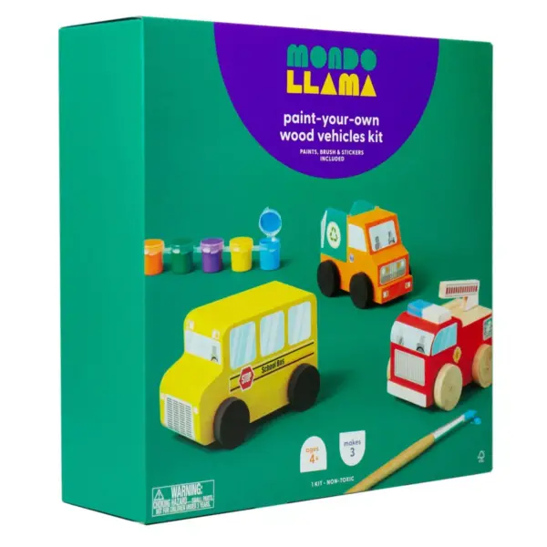 Paint-Your-Own Wooden Vehicles - Mondo Llama™