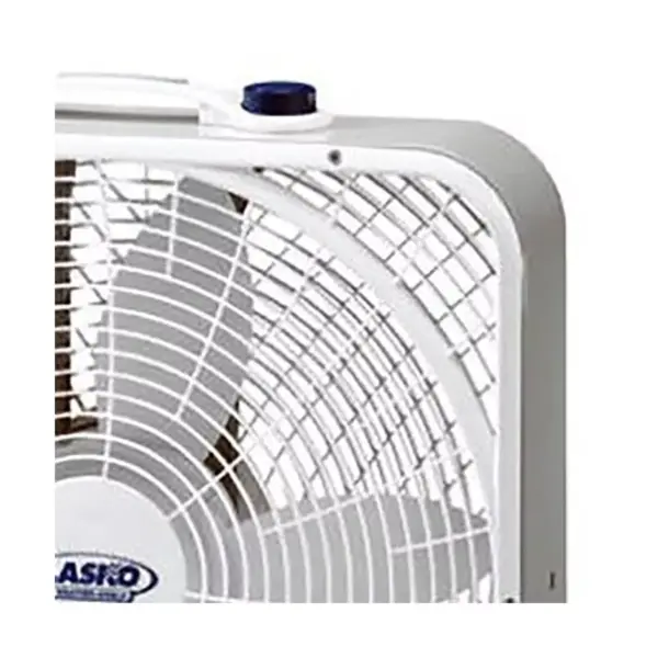 Lasko 3720 20 Inch 3-Speed Quiet Weather-Shield Performance Box Fan with Easy Carry Handle for Doorways, Windows and Home Rooms, White