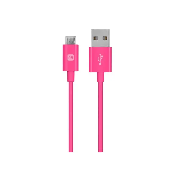 Monoprice USB Type-A to Micro Type-B Cable - 10 Feet - Pink | 2.4A, 22/30AWG - Select Series