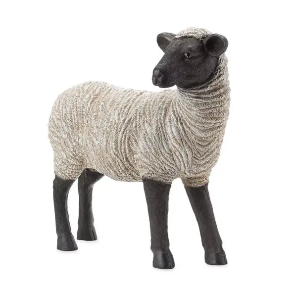 Standing Suffolk Sheep Resin Garden Statue