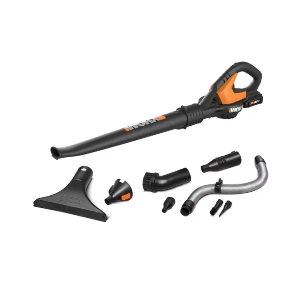 Worx WG545.1 WorxAIR Sweeper/Blower, 20V Li-ion (2.0Ah), 5hr Charger, 120 mph, 80cfm