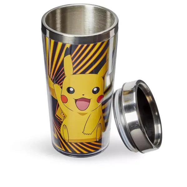 Just Funky Pokemon Pikachu Travel Mug - 16oz BPA-Free Car Tumbler with Spill-Proof Lid