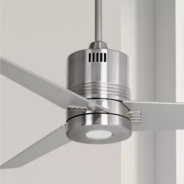 44" Casa Vieja Modern Industrial Ceiling Fan with Light LED Remote Control Brushed Nickel for Living Room Kitchen Bedroom Dining