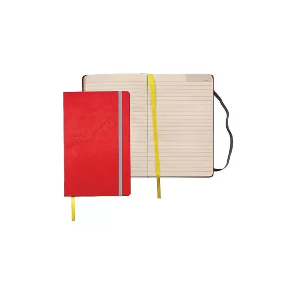 TOPS Journal Notebook Elastic Band Wide Ruled 8-1/4"x5" Red 56873