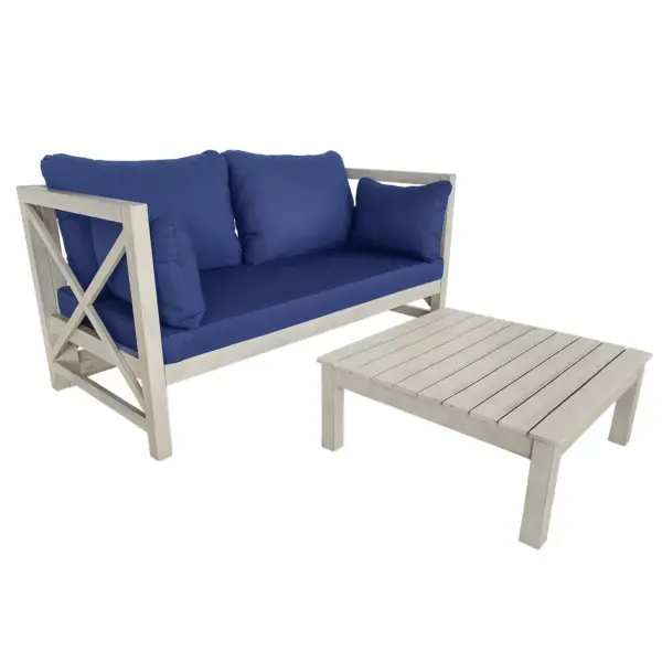 2pc Outdoor Conversation Set with Cushions - White - TK Classics