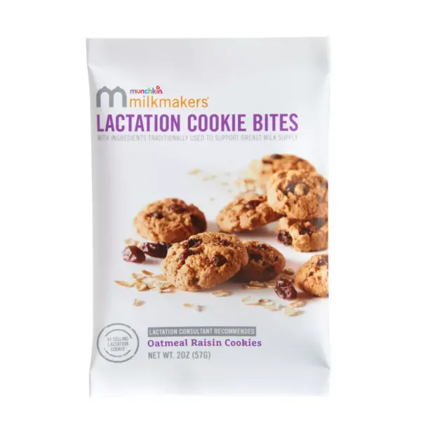 Munchkin Milkmakers Lactation Cookie Bites - Oatmeal Raisin - 10ct