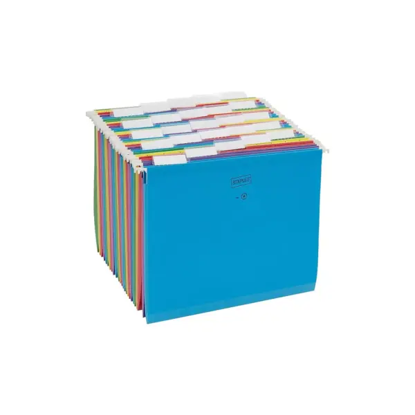 Staples Reinforced Hanging File Folders 5-Tab Letter Size Asst. Colors 25/BX 813110