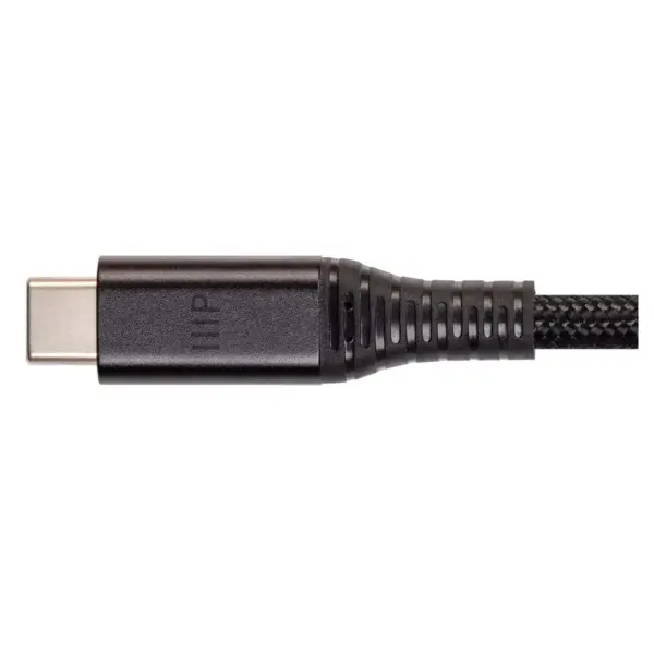 Monoprice Durable USB 3.2 Gen 2 Type-C Data and Power Kevlar Reinforced Nylon-Braid Cable - 1 Meter - Black | 5A/100W - AtlasFlex Series