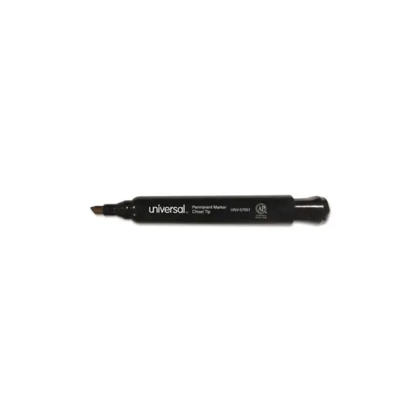 UNIVERSAL Permanent Markers Chisel Tip Black Dozen 07051