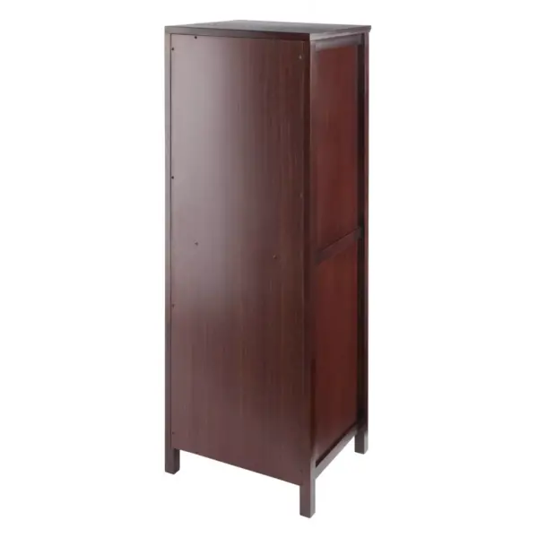 Brooke Cupboard with 1 Glass Door and 1 Cabinet Walnut - Winsome