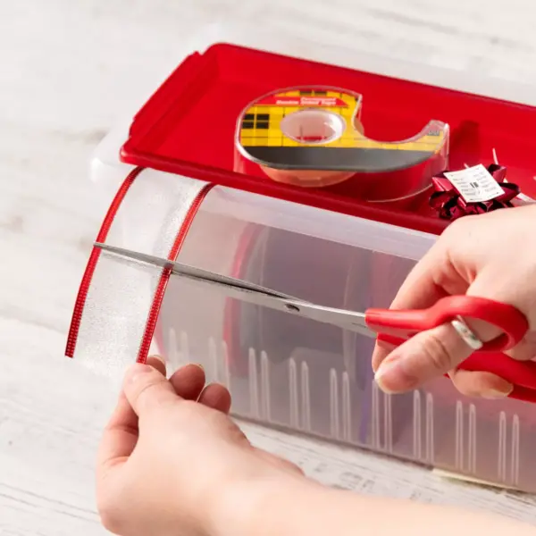 IRIS 3pk Ribbon Storage Box Red