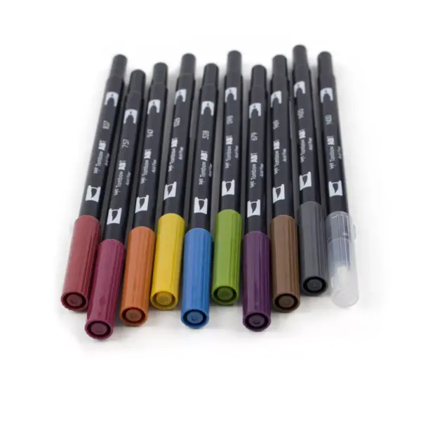 Tombow 10ct Dual Brush Pen Art Markers - Muted