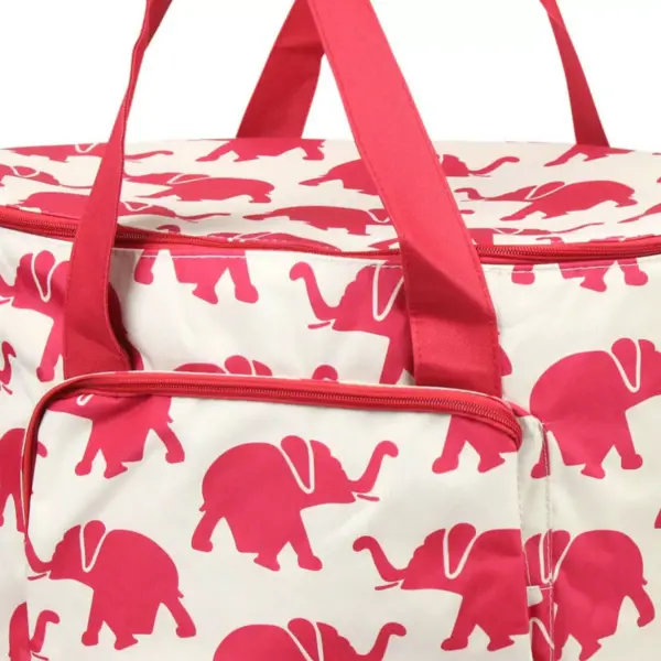 Zodaca Fashionable Large Cooler Bag, Red Elephant