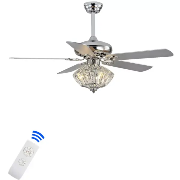 Landi Ceiling Light Fan - Chrome - Safavieh