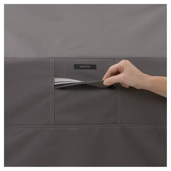 Ravenna Grill With Offset Table Cover - Dark Taupe - Classic Accessories