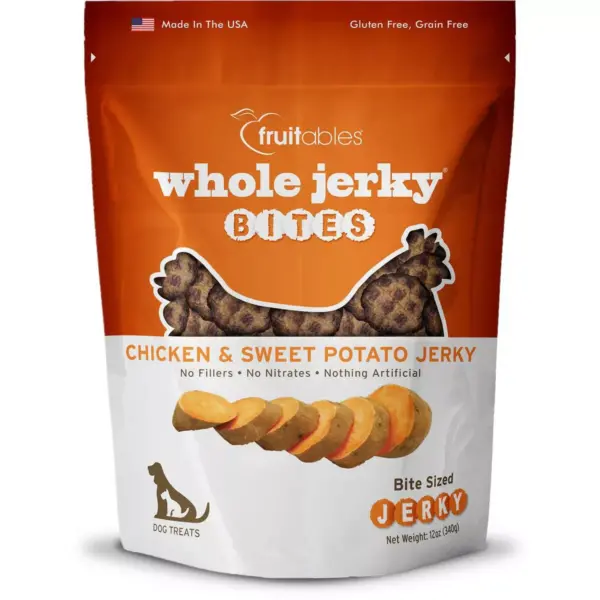 Fruitables Whole Jerky Bites Chicken and Sweet Potato Dry Dog Treats - 12oz