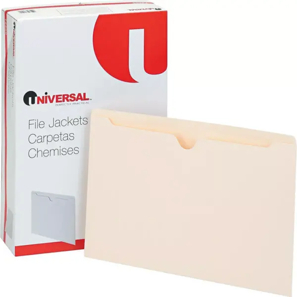 Universal Economical File Jackets Legal 11 Point Manila 100/Box 72500