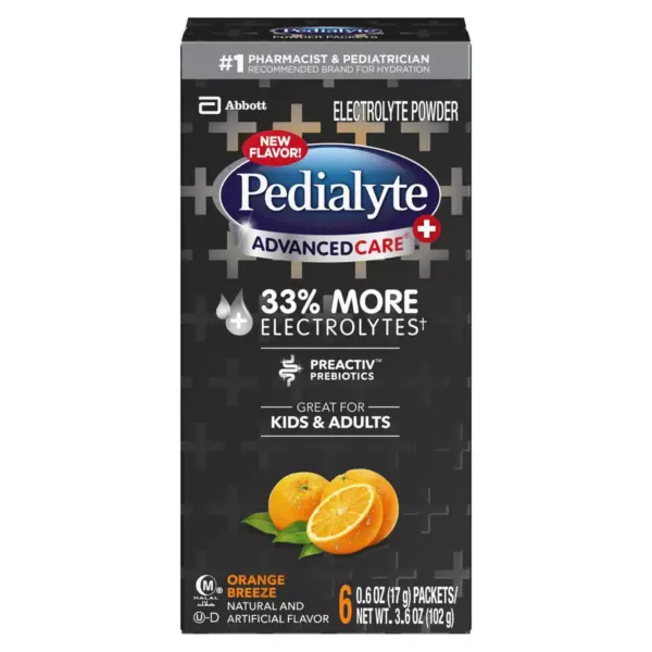 Pedialyte AdvancedCare Plus Electrolyte Powder Orange Breeze -3.6oz Total