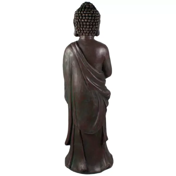 Northlight 19.5" Gray Standing Buddha with Lotus Outdoor Garden Statue