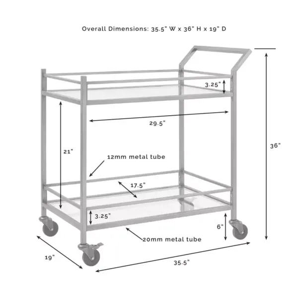 Aimee Bar Cart Oil Rubbed Bronze - Crosley