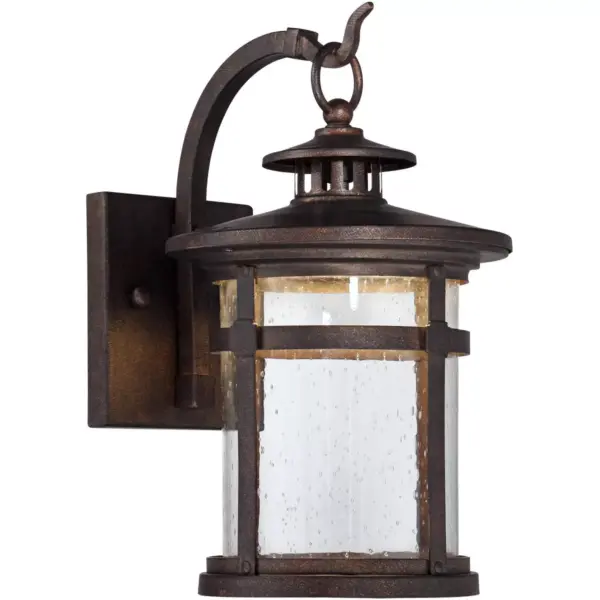 Franklin Iron Works Rustic Outdoor Wall Light LED Bronze Hanging Lantern Sconce Fixture for House Deck Porch Patio