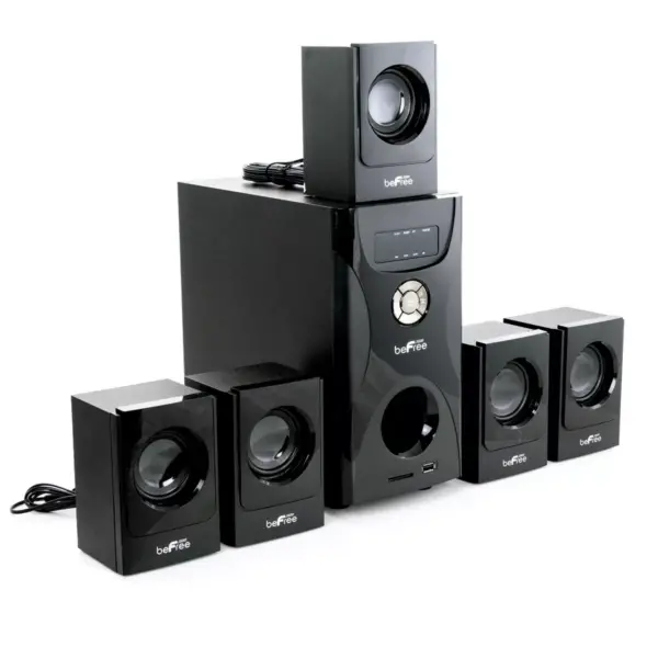 beFree Sound 5.1 Channel Surround Sound Bluetooth Speaker System in Black