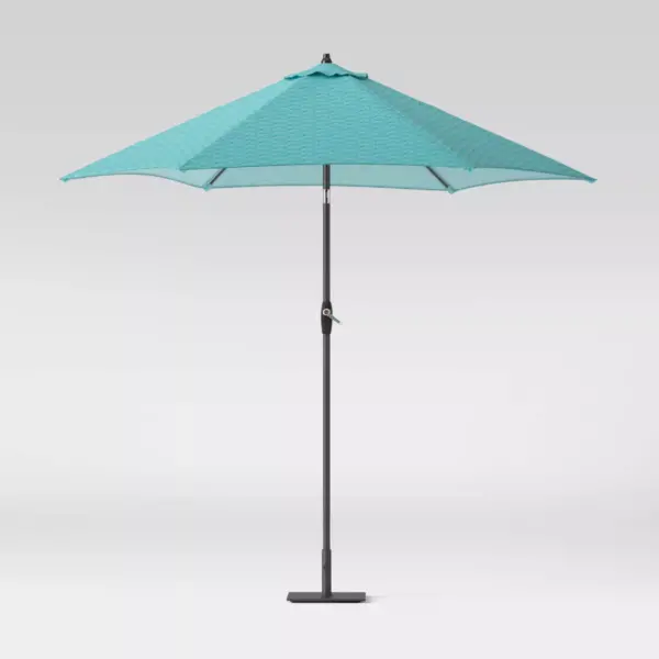 9' Sugar Chevron Round Patio Umbrella DuraSeason Fabric™ Aqua - Threshold™