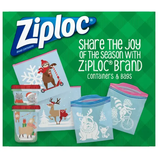 Ziploc Holiday Medium Square Storage Containers - Red - 3ct