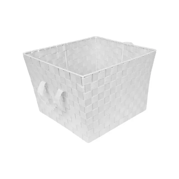 Simplify Large 15" Woven Strap Storage Bin Heather Gray