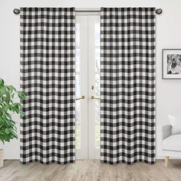 2pk Buffalo Check Window Panel Black and White - Sweet Jojo Designs