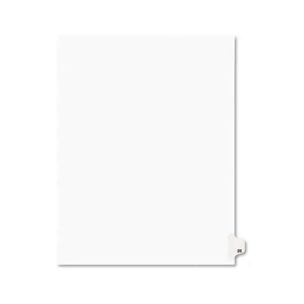 Avery-Style Legal Exhibit Side Tab Divider Title: 25 Letter White 25/Pack 01025