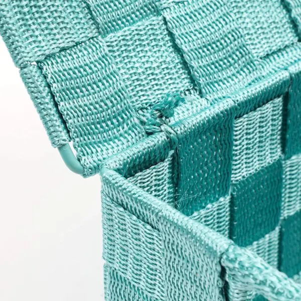 3-Pack Woven Storage Shelf Baskets Bin Box Organizer Rectangle Set, Turquoise 3 Sizes