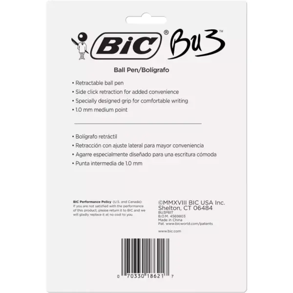 8ct Ballpoint Pens BU3 Black - BIC