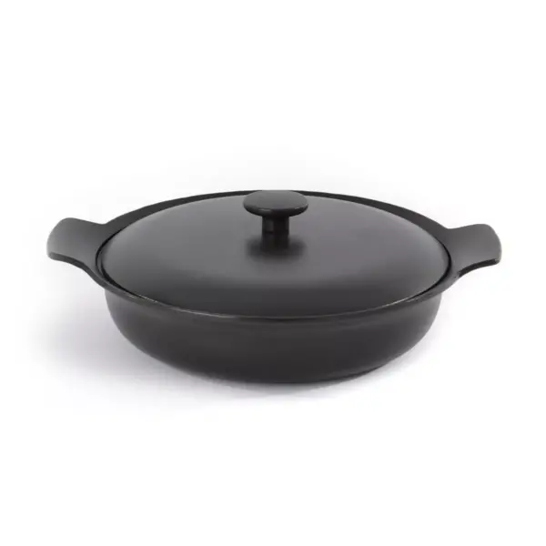 BergHOFF Ron 11" Cast Iron Covered Deep Skillet 3.5 Qt, Black