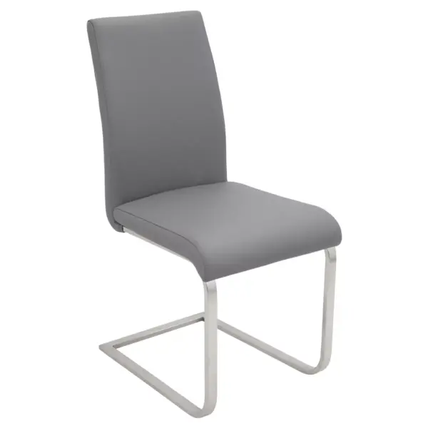 Set of 2 Foster Contemporary Dining Chair Stainless Steel/Gray - LumiSource