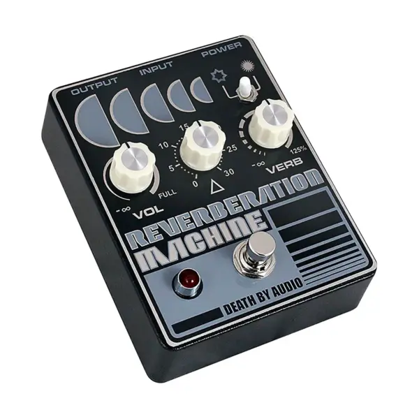 DEATH BY AUDIO Reverberation Machine Reverb Effects Pedal Silver on Black